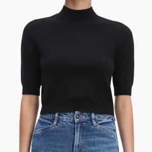 T Tahari Bonnie Mock Neck Cashmere Sweater Chalkboard Heather SP New With Tags